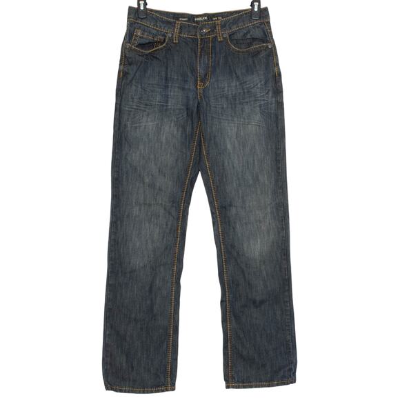 Helix Jeans Straight Y2K Distressed Streetwear Grunge Skater Retro Blue 30x32 - Picture 1 of 5